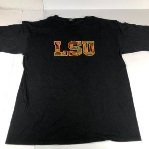 LSU Louisiana State University Stitched Patch Work Shirt Men's Extra Large Black